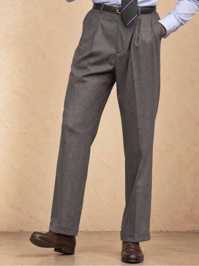 Faro Gray High-Waisted Flannel Pants