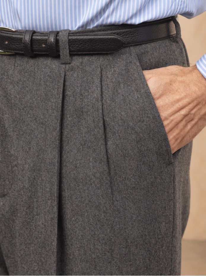 Faro Gray High-Waisted Flannel Pants