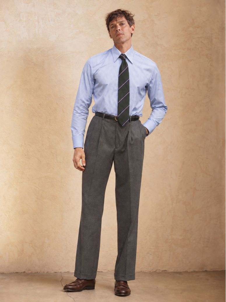 Faro Gray High-Waisted Flannel Pants
