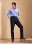 Faro Navy High-Waisted Flannel Pants