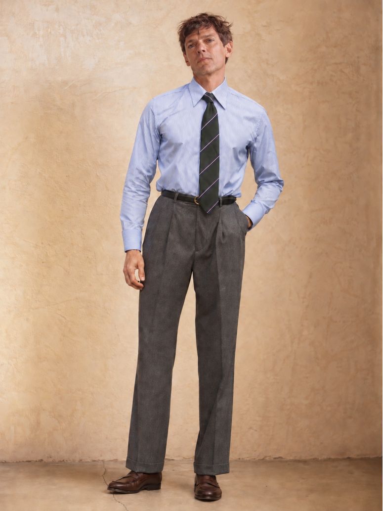 Faro Gray High-Waisted Flannel Pants