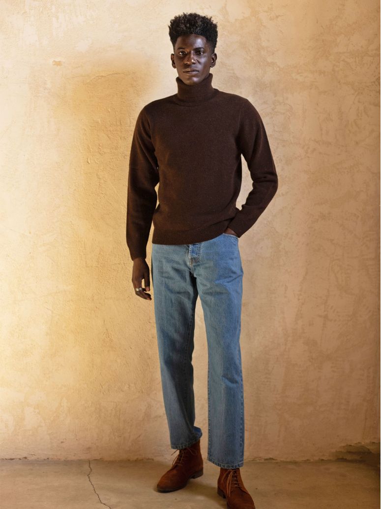 Brown Grant turtleneck sweater