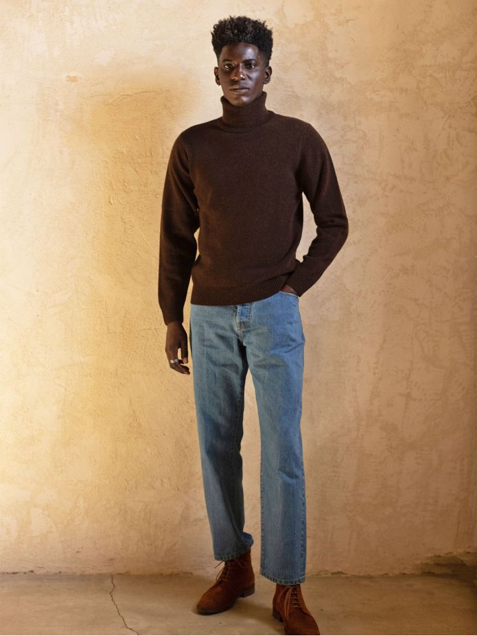 Brown Grant turtleneck sweater