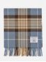 Sky blue plaid wool scarf The Nines x Moon