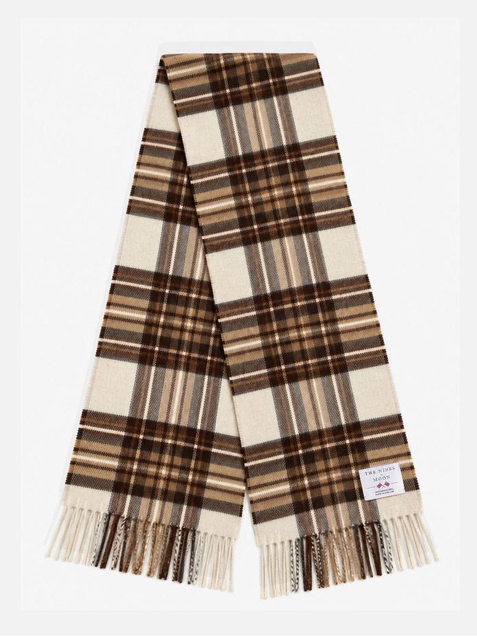 Ecru plaid wool scarf The Nines x Moon