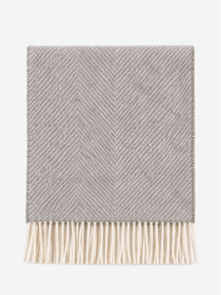 The Nines x Moon gray herringbone wool scarf