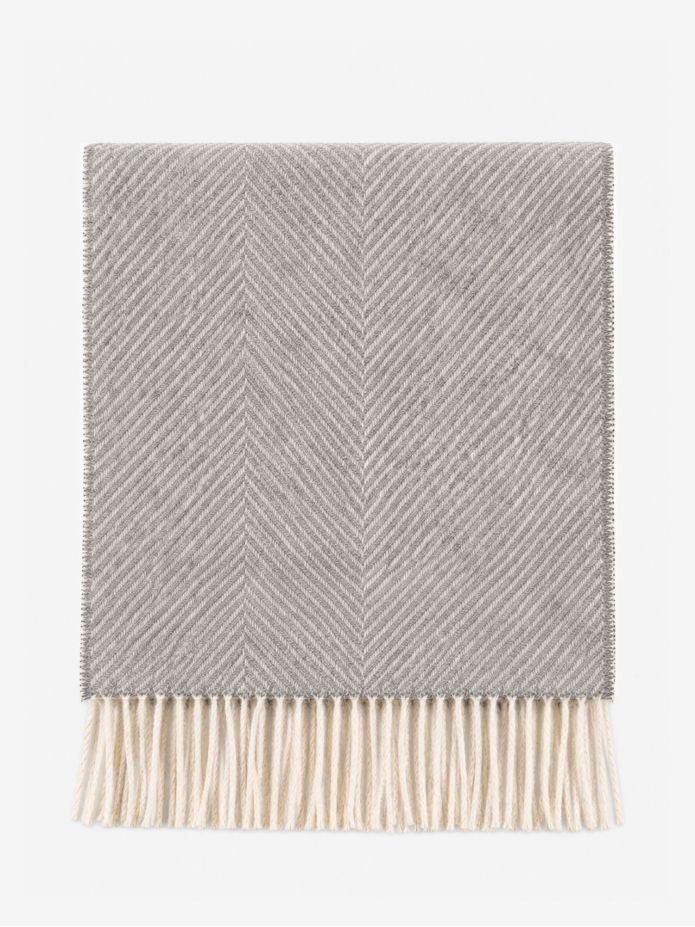 The Nines x Moon gray herringbone wool scarf