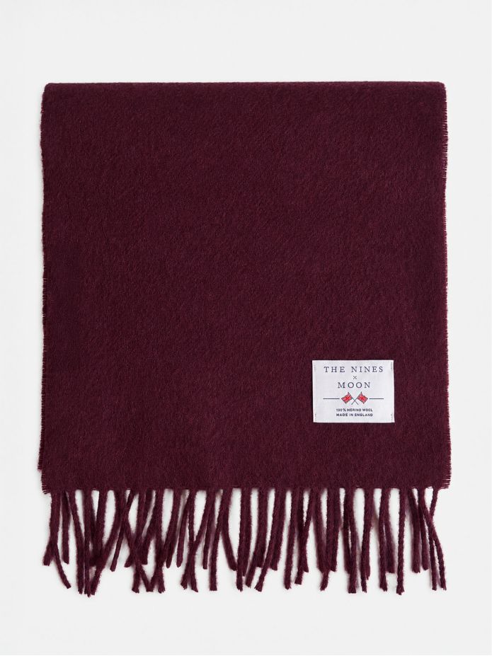 Burgundy wool scarf The Nines x Moon