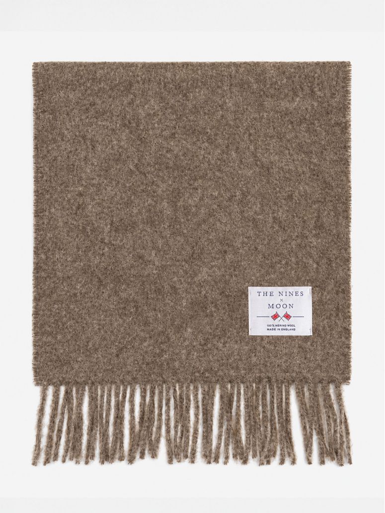 Taupe wool scarf The Nines x Moon