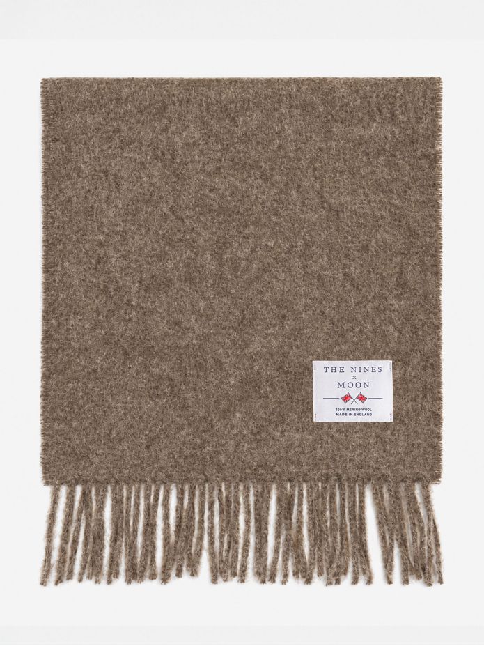 Taupe wool scarf The Nines x Moon