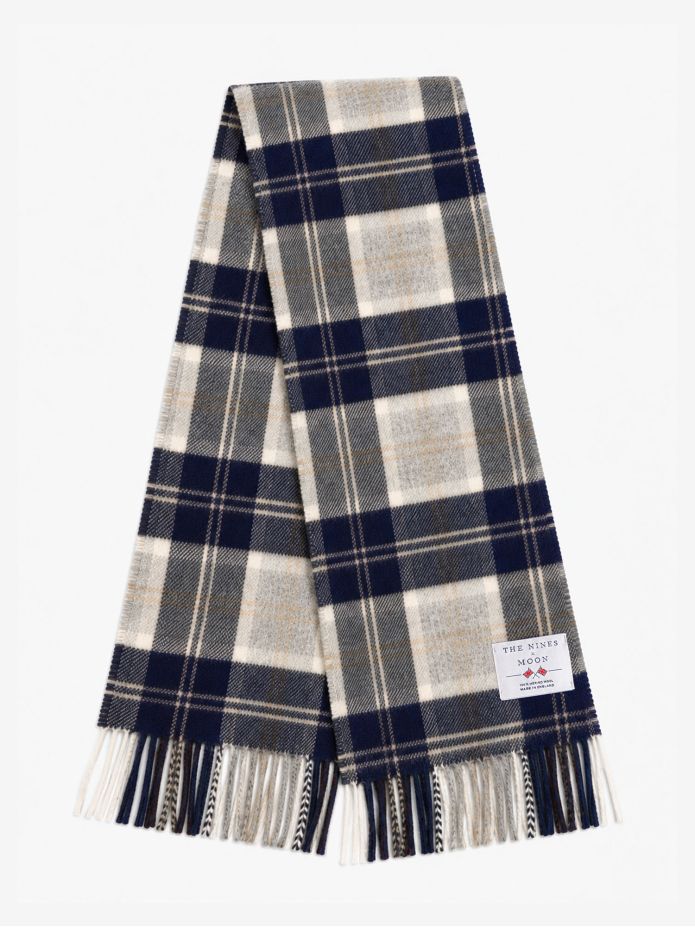 Gray plaid wool scarf The Nines x Moon