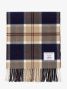 Navy plaid wool scarf The Nines x Moon