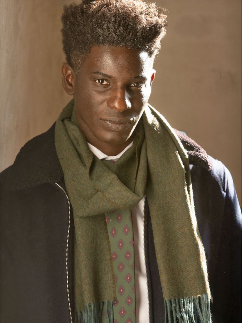Loden green wool scarf The Nines x Moon