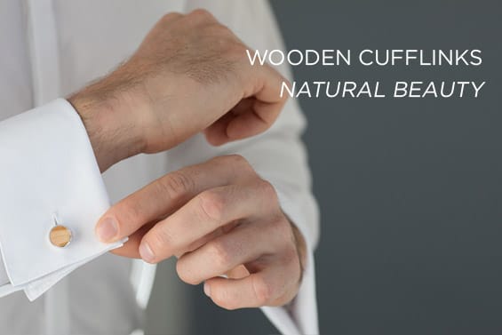 wood cufflinks