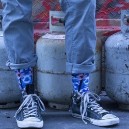 Street art socks inspired by Banksy